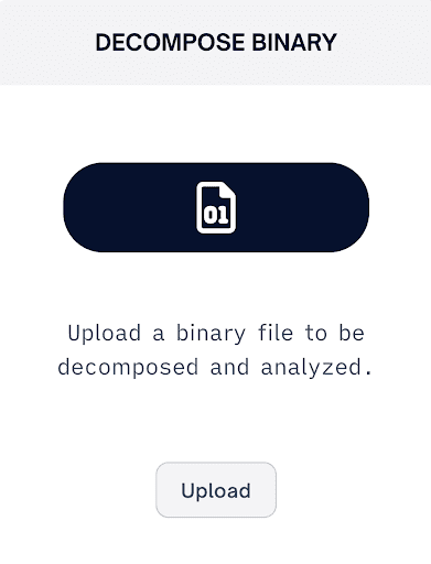 Decomposing a binary file