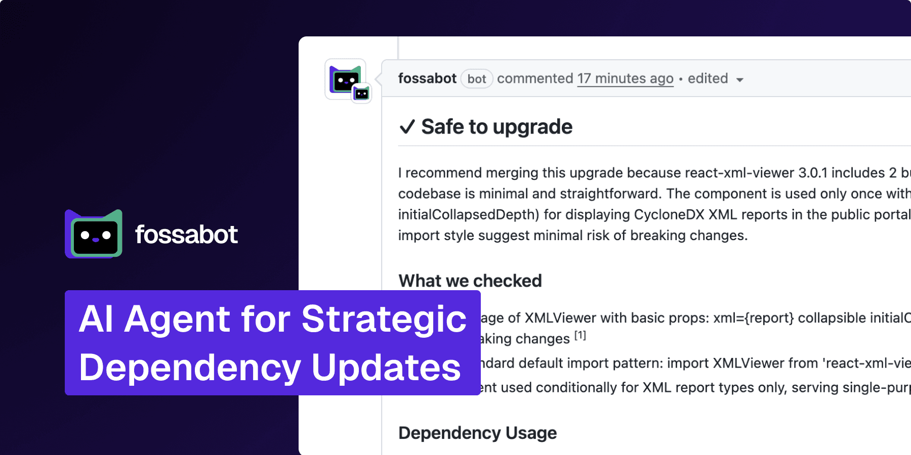 Announcing fossabot: AI Agent for Strategic Dependency Updates