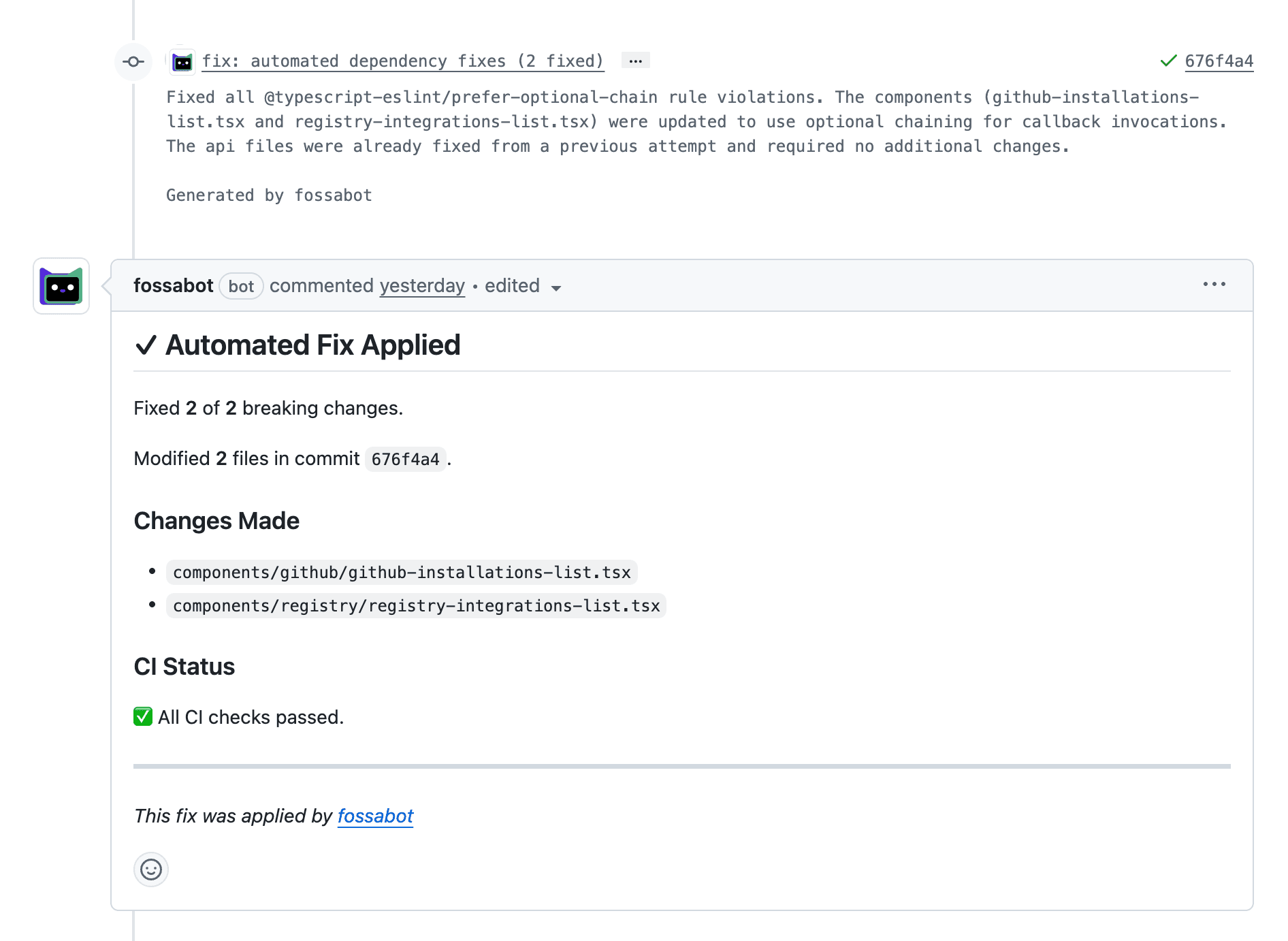 Fixes committed and CI signal is passing