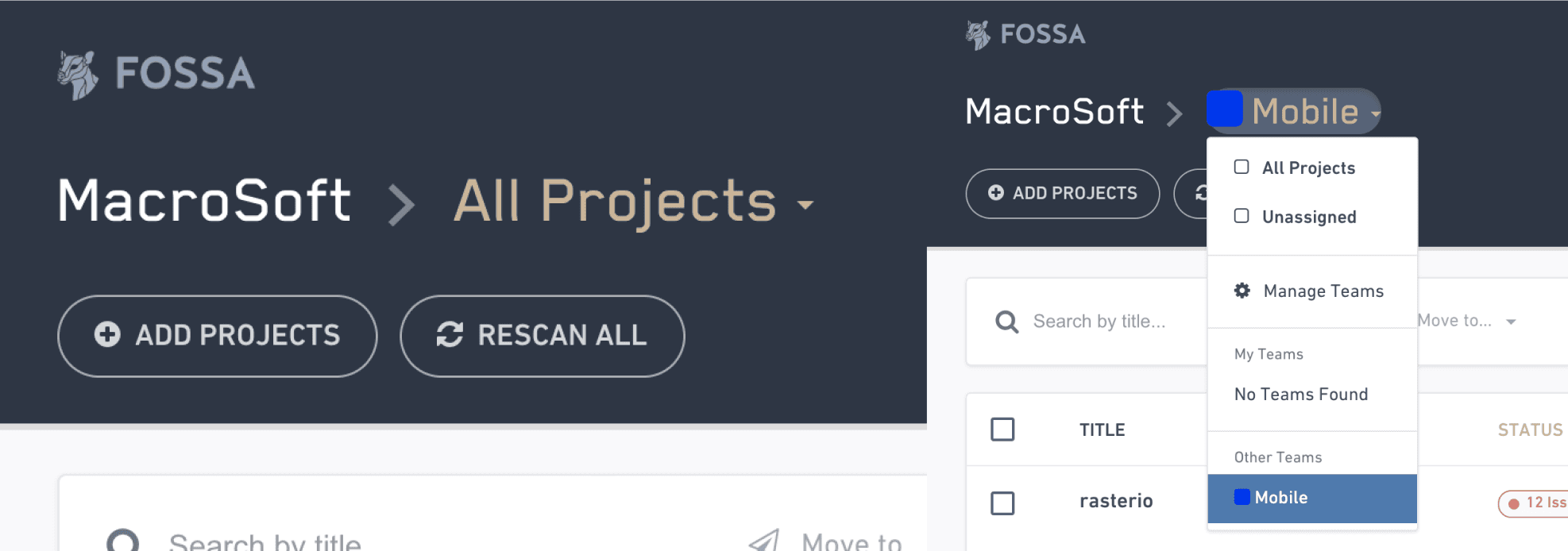 FOSSA Issue Export
