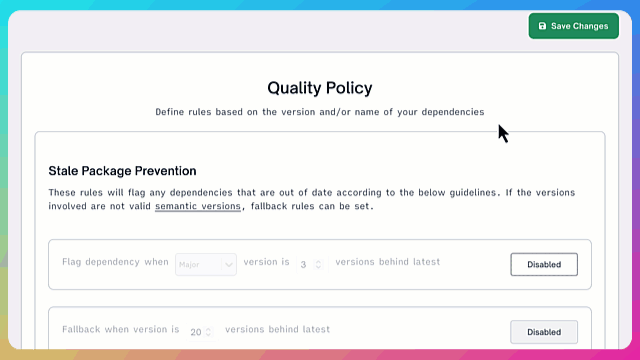 Block packages with quality issues from your projects