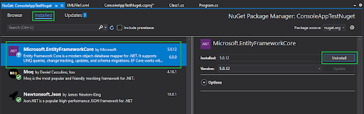 Removing a NuGet Package