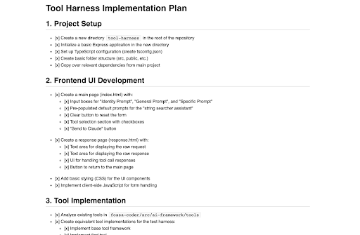 Claude AI's step-by-step plan