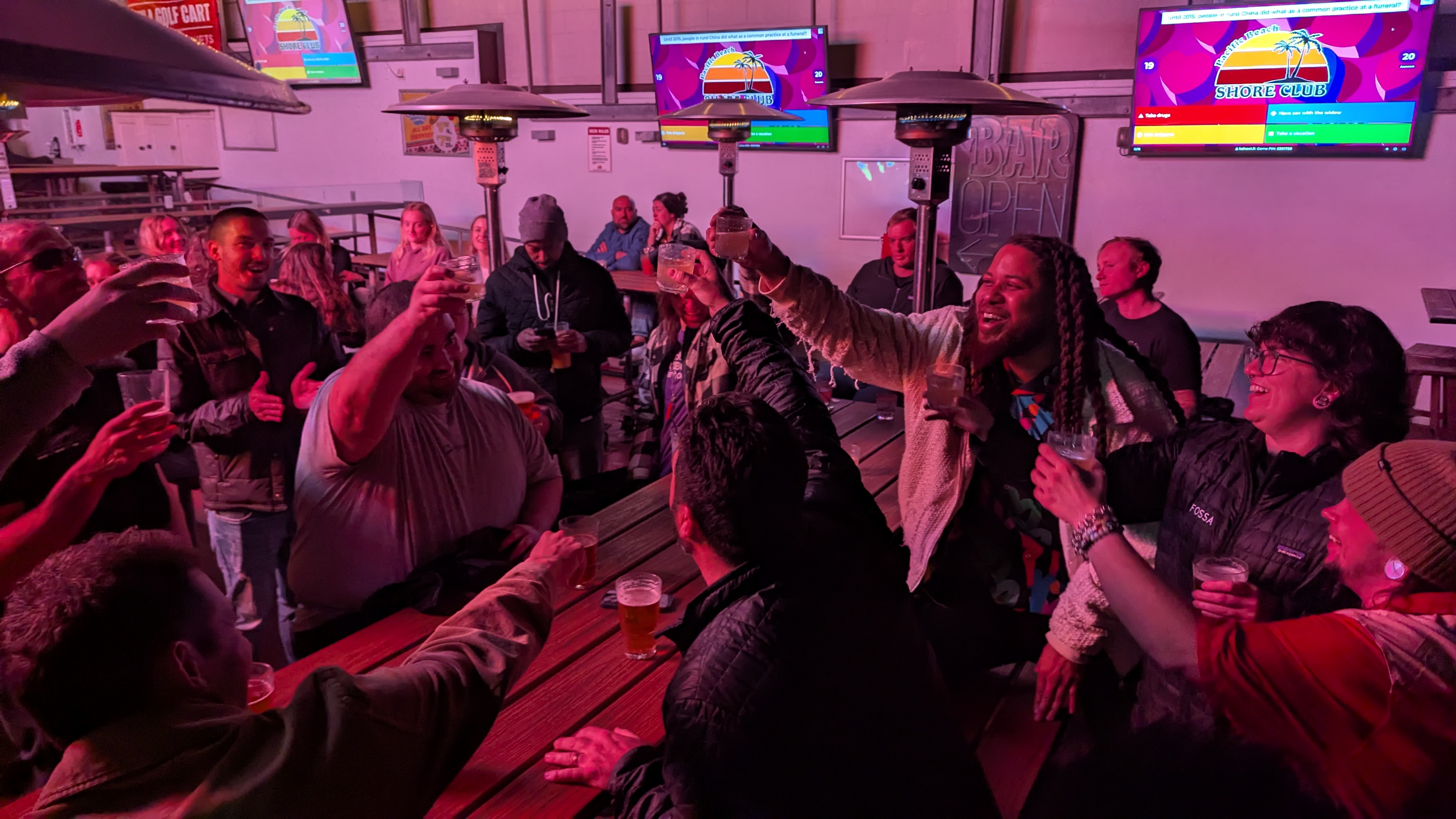 FOSSA team toasting